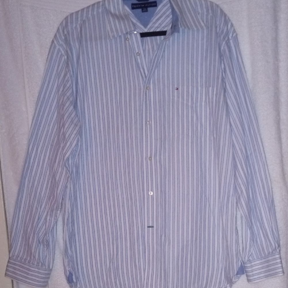 Tommy Hilfiger Blue Striped Men's Shirt